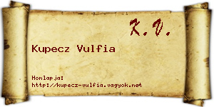 Kupecz Vulfia névjegykártya